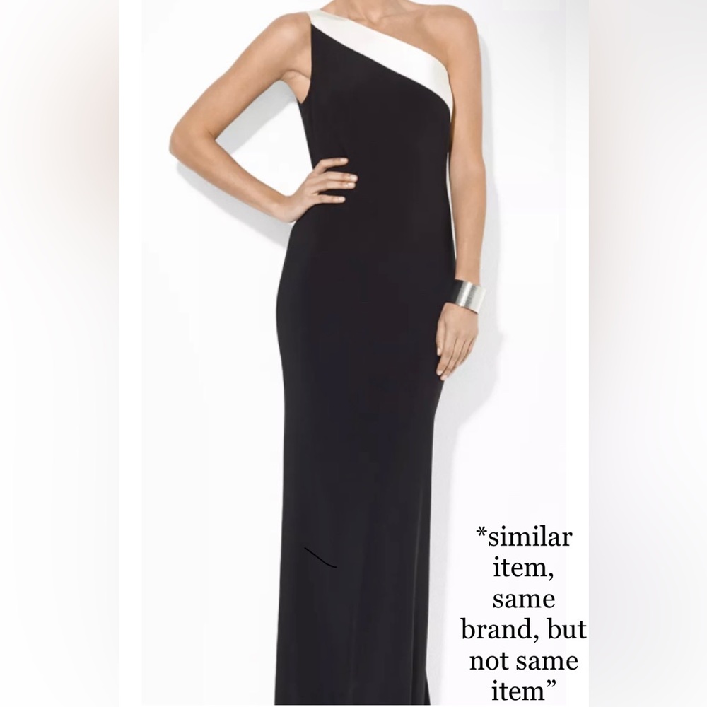 Ralph Lauren- Lauren Ralph Lauren Tall One Shoulder Dress Black&White